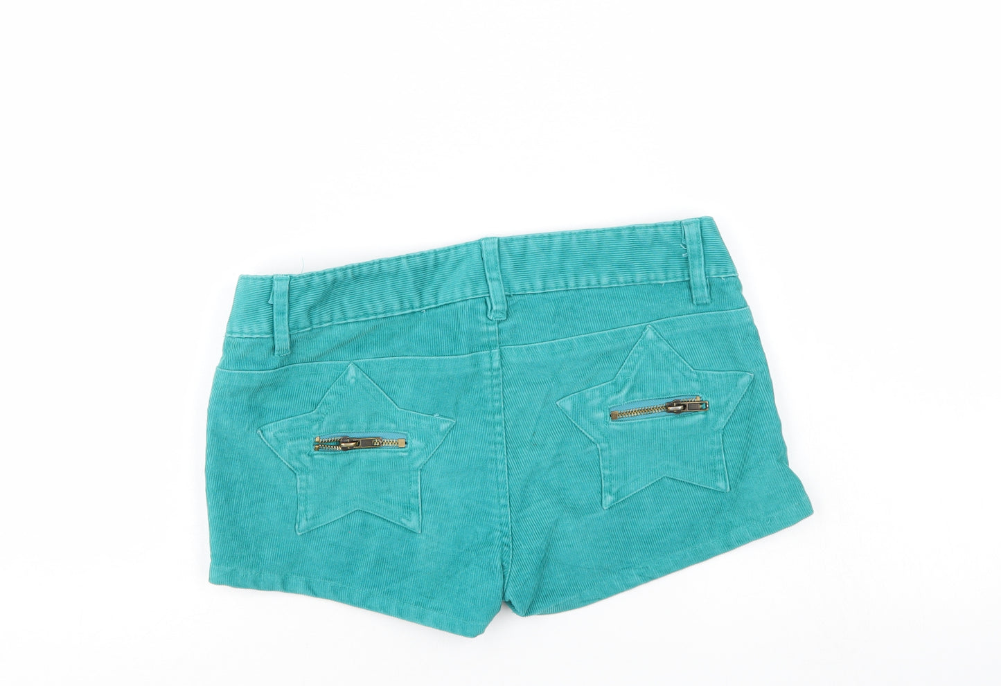 HCMII Womens Green  Corduroy Mom Shorts Size 31 in