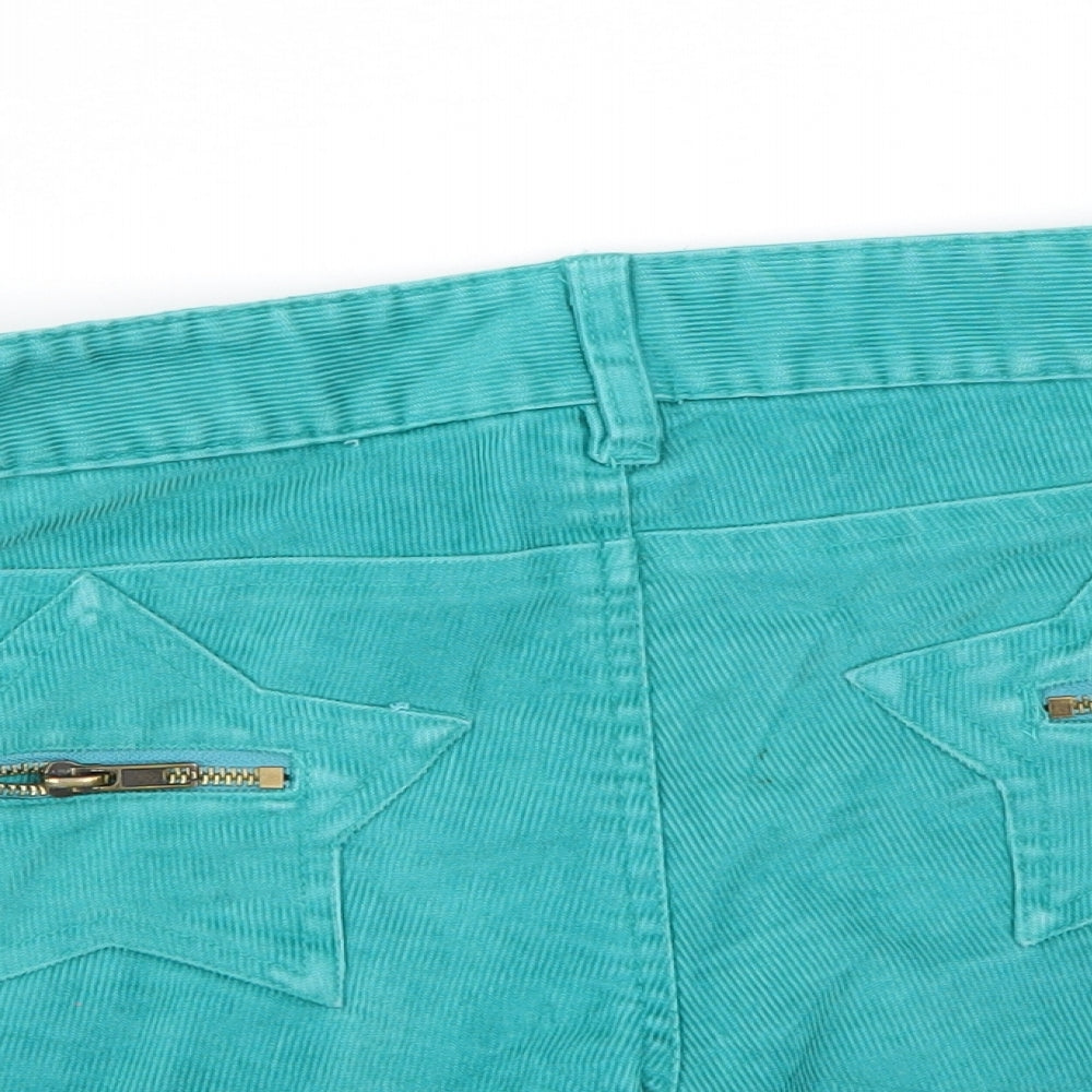 HCMII Womens Green  Corduroy Mom Shorts Size 31 in