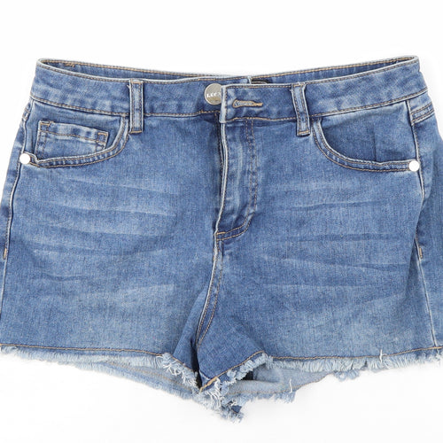 Lipsey Womens Blue  Denim Mom Shorts Size 12 - Distressed