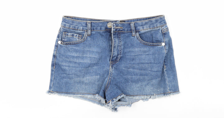 Lipsey Womens Blue  Denim Mom Shorts Size 12 - Distressed