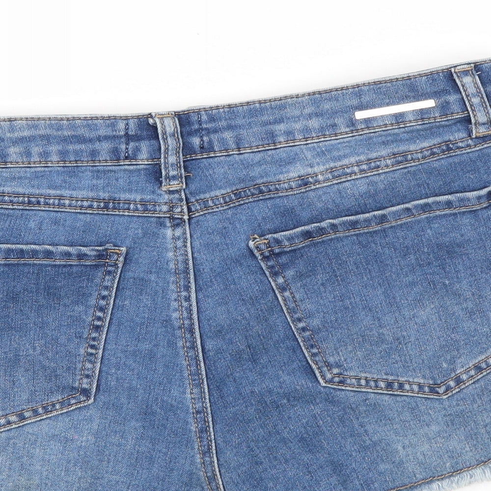 Lipsey Womens Blue  Denim Mom Shorts Size 12 - Distressed