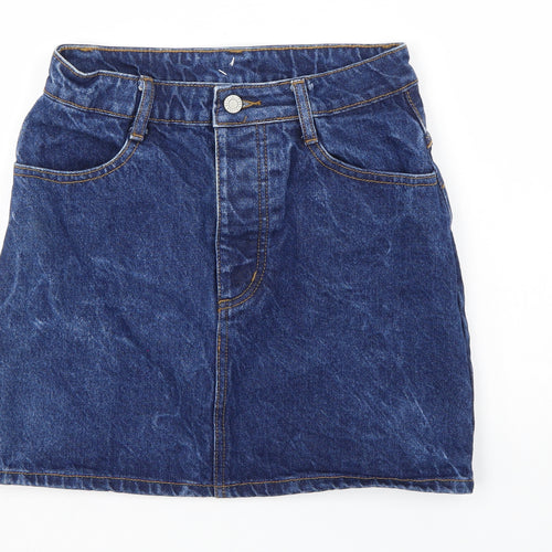 J Galt Womens Blue  Denim A-Line Skirt Size S