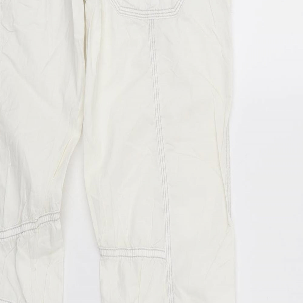 Play Womens White   Cargo Trousers Size 34 in L29 in