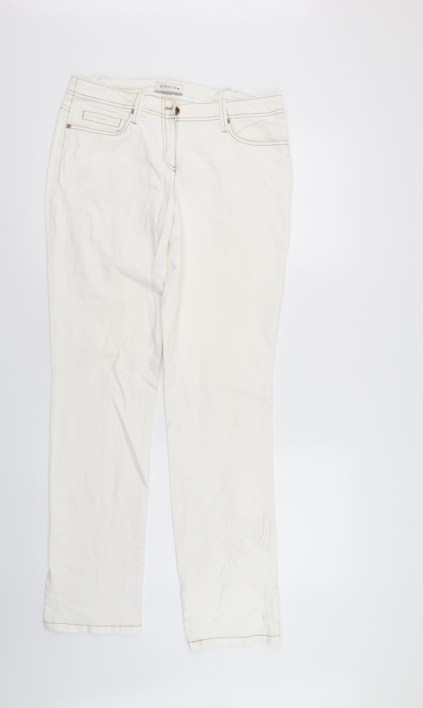 Hirsch Womens White   Straight Jeans Size 12 L31 in