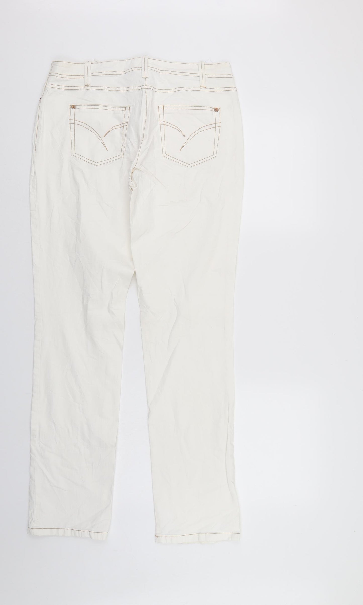 Hirsch Womens White   Straight Jeans Size 12 L31 in