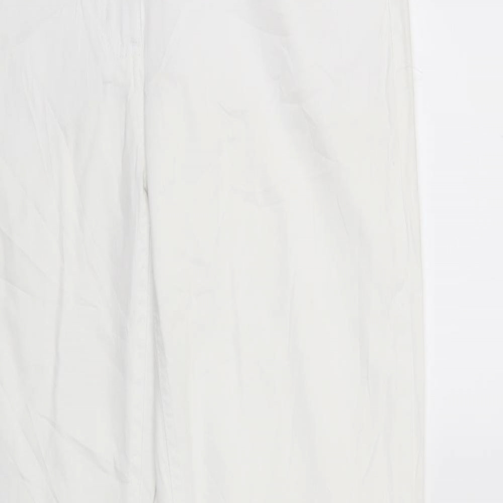Identic Mens White  Denim Bootcut Jeans Size 42 L32 in