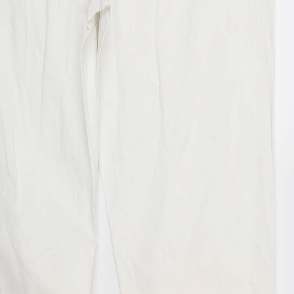 Identic Mens White  Denim Bootcut Jeans Size 42 L32 in