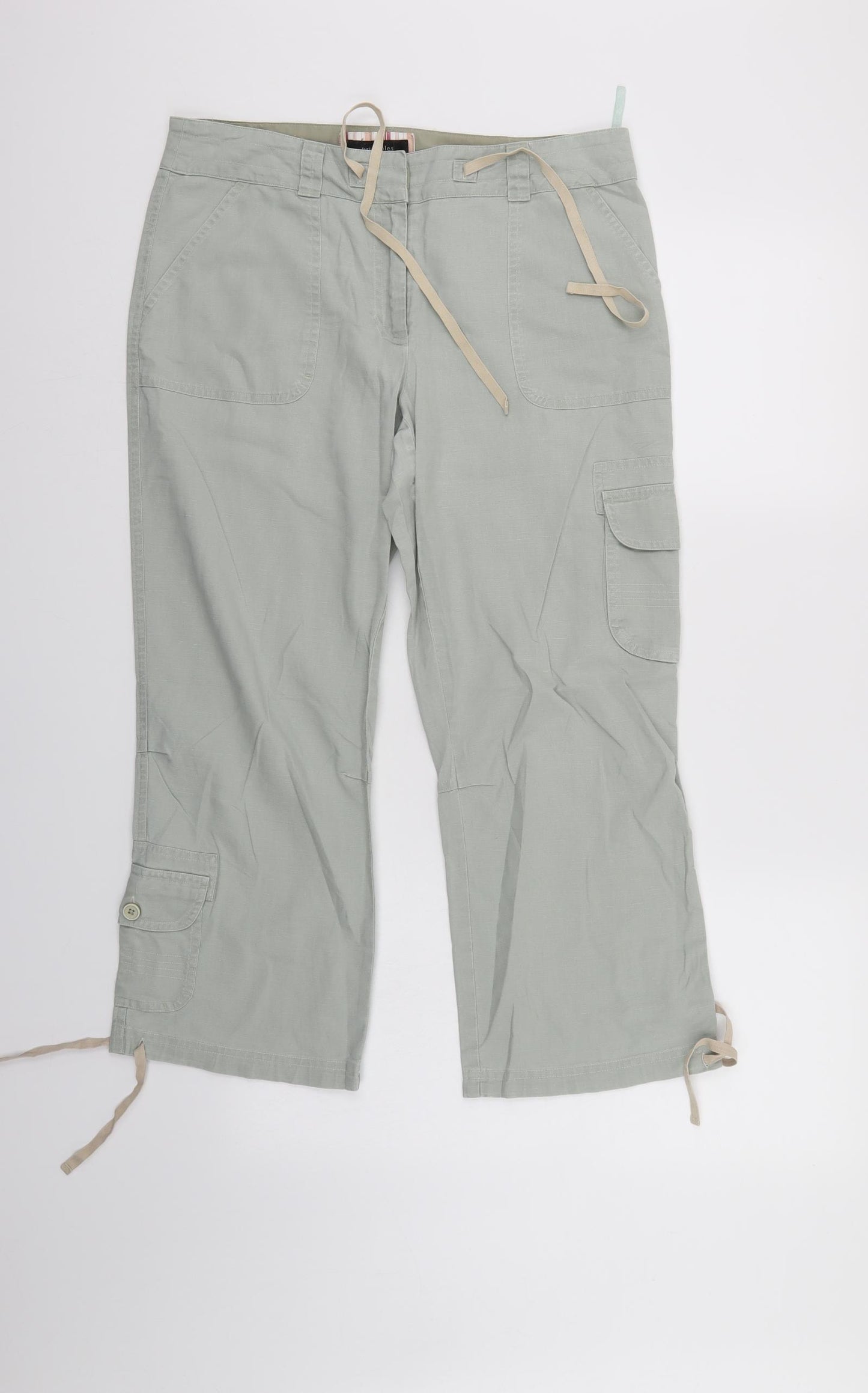 Principles Womens Green   Cropped Trousers Size 12 L24 in - Cargo Pants