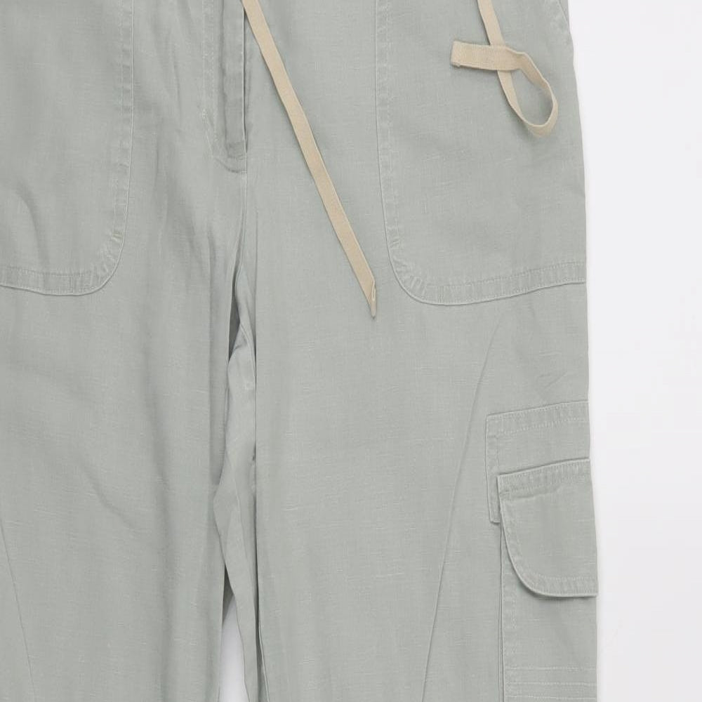 Principles Womens Green   Cropped Trousers Size 12 L24 in - Cargo Pants