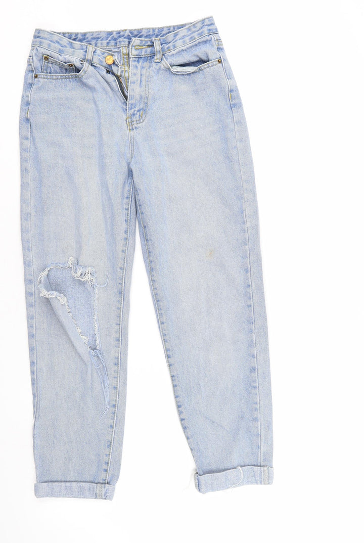 Shien Womens Blue Denim Cropped Jeans Size XS L24 in