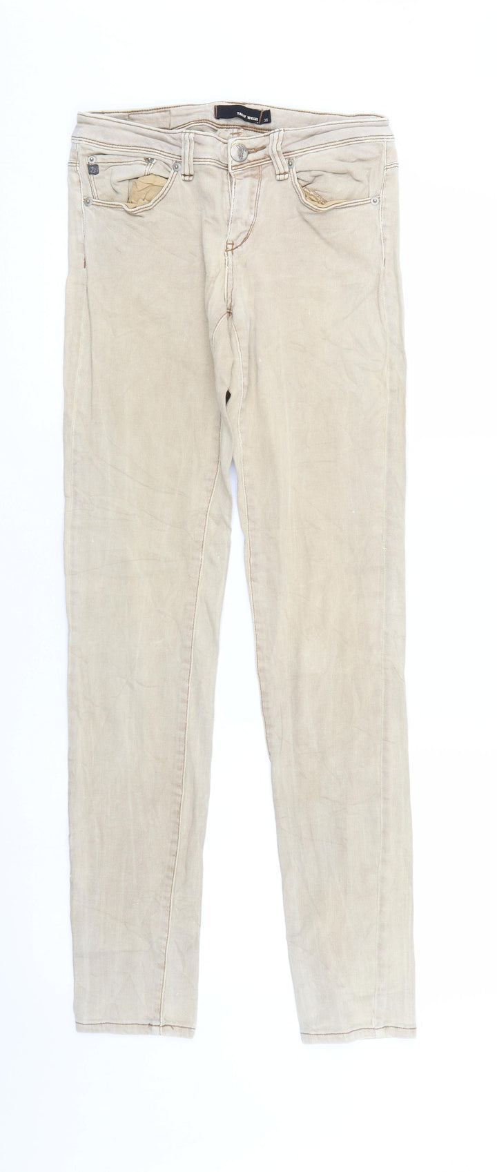 TALLY WEiJL Womens Beige  Denim Straight Jeans Size 8 L31 in