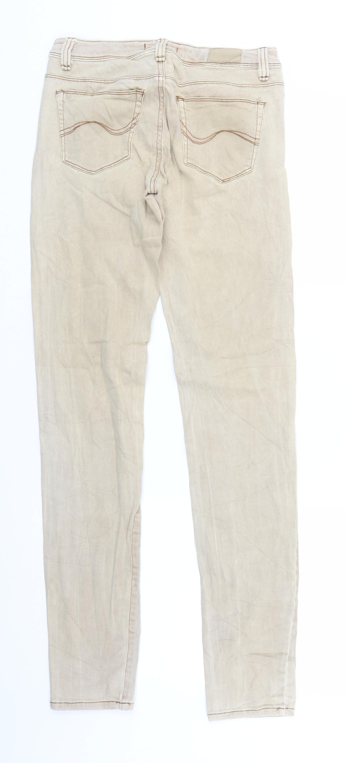 TALLY WEiJL Womens Beige  Denim Straight Jeans Size 8 L31 in