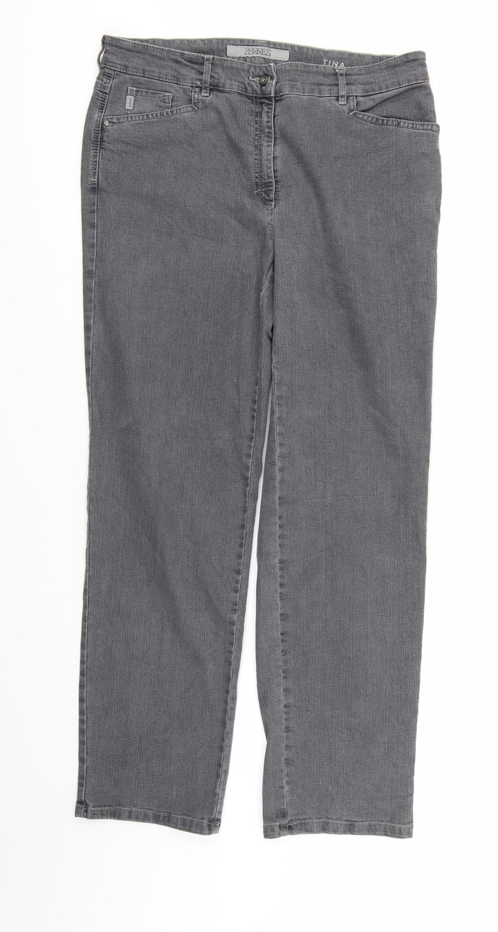 ZERRES Womens Grey  Denim Skinny Jeans Size 14 L30 in