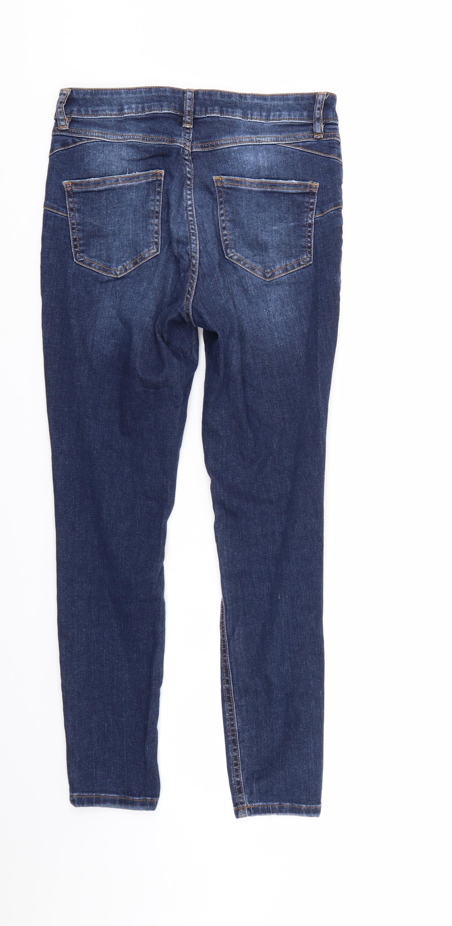 F&F Womens Blue  Denim Straight Jeans Size 10 L27 in