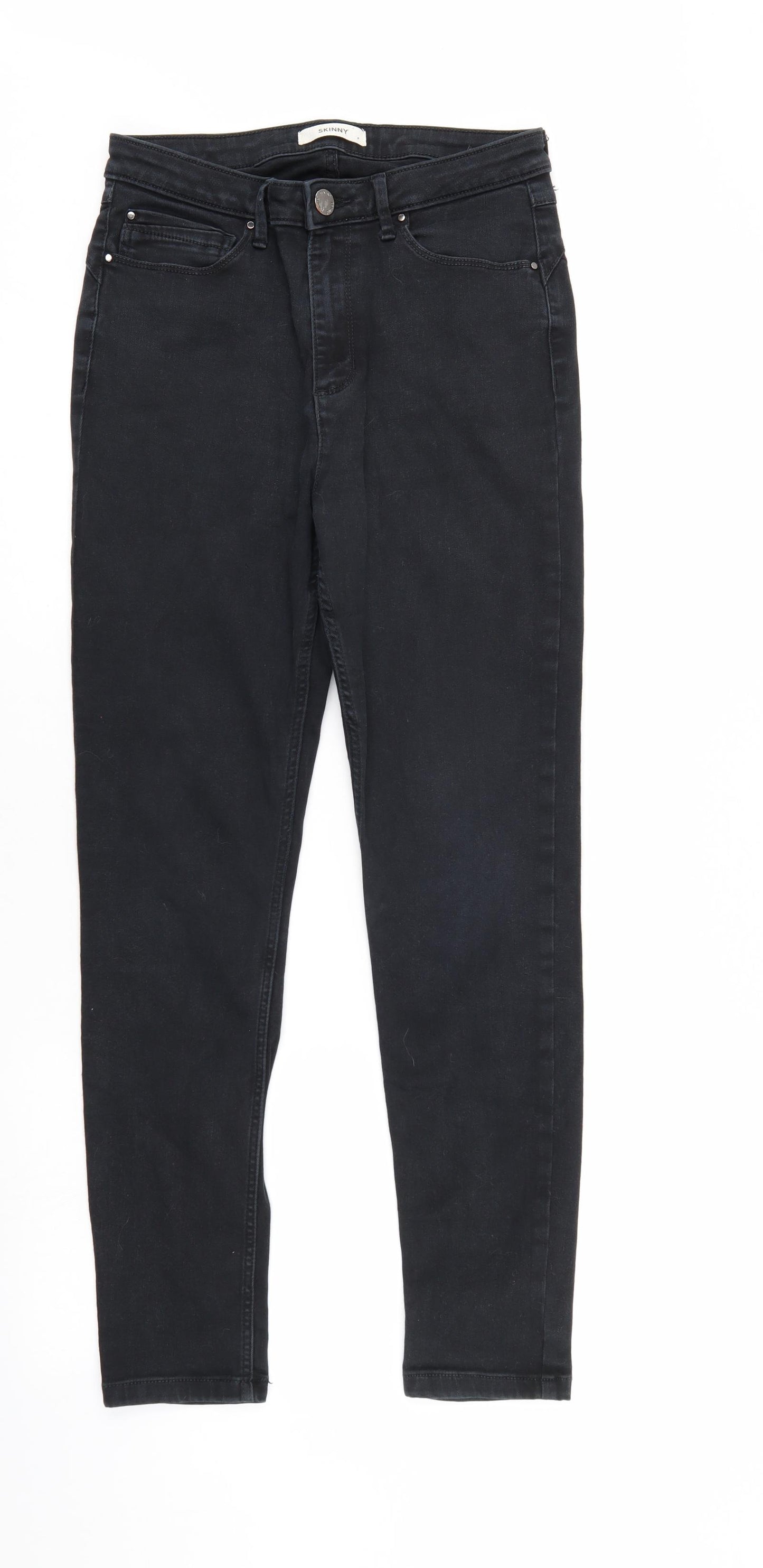 M&S Womens Black  Denim Skinny Jeans Size 10 L28 in