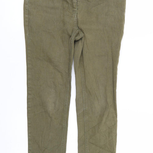 F&F Womens Green  Denim Cropped Jeans Size 8 L23 in