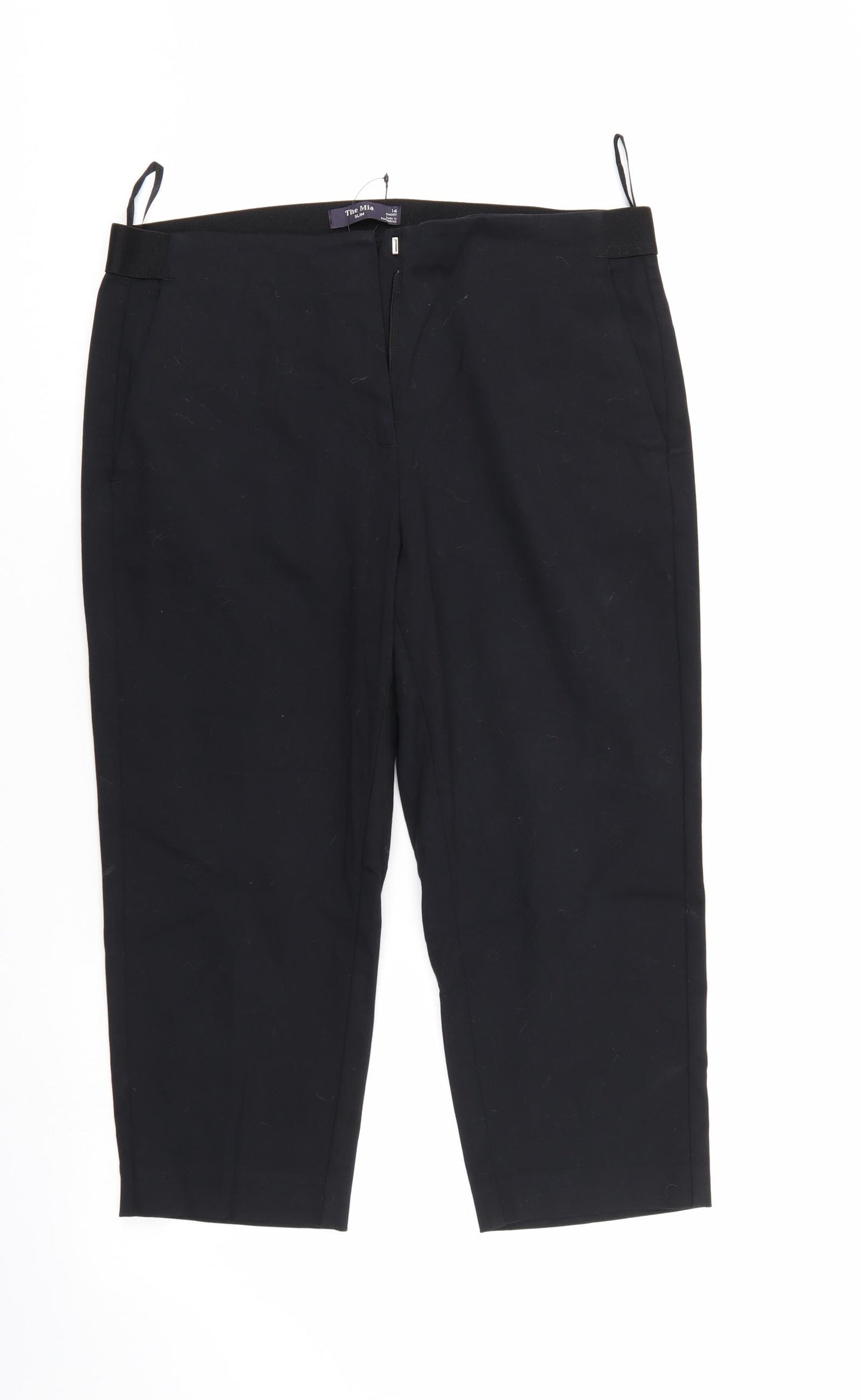 M&S Womens Black   Cropped Trousers Size 14 L20 in