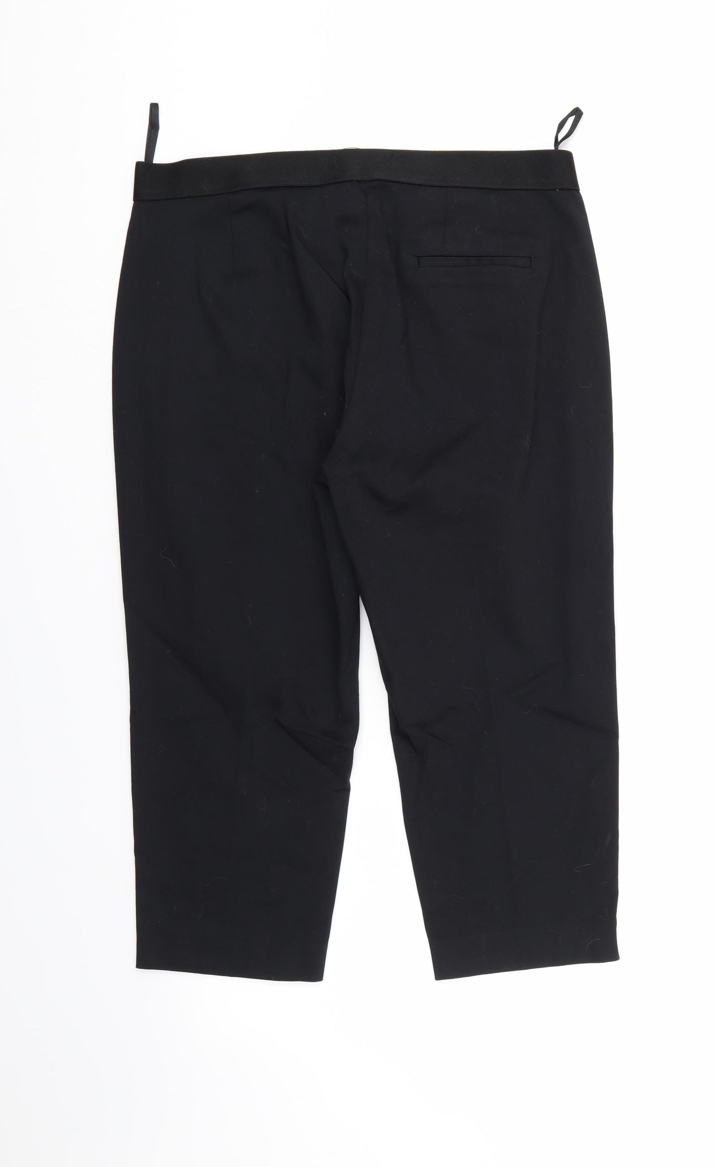 M&S Womens Black   Cropped Trousers Size 14 L20 in