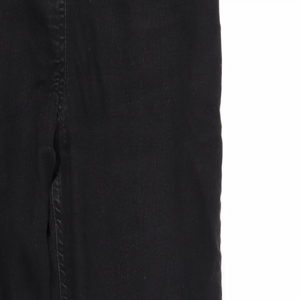 TU Womens Black  Denim Tapered Jeans Size 14 L29 in - Elastic Waist