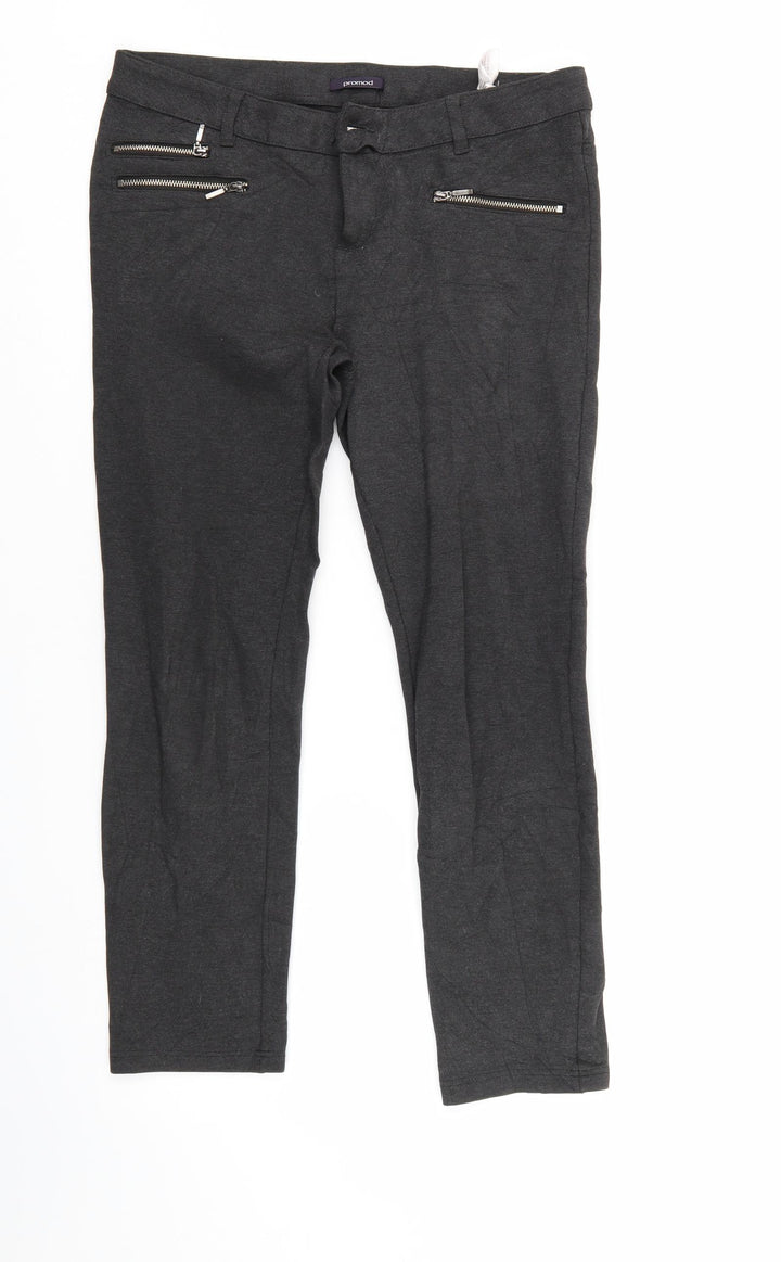 Promod Womens Grey   Cropped Trousers Size L L26 in