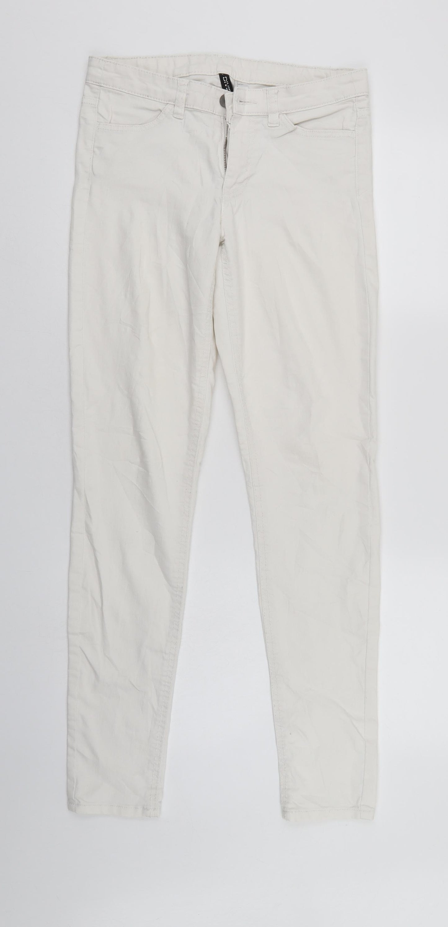 Divided Womens White  Denim Skinny Jeans Size 10 L30 in
