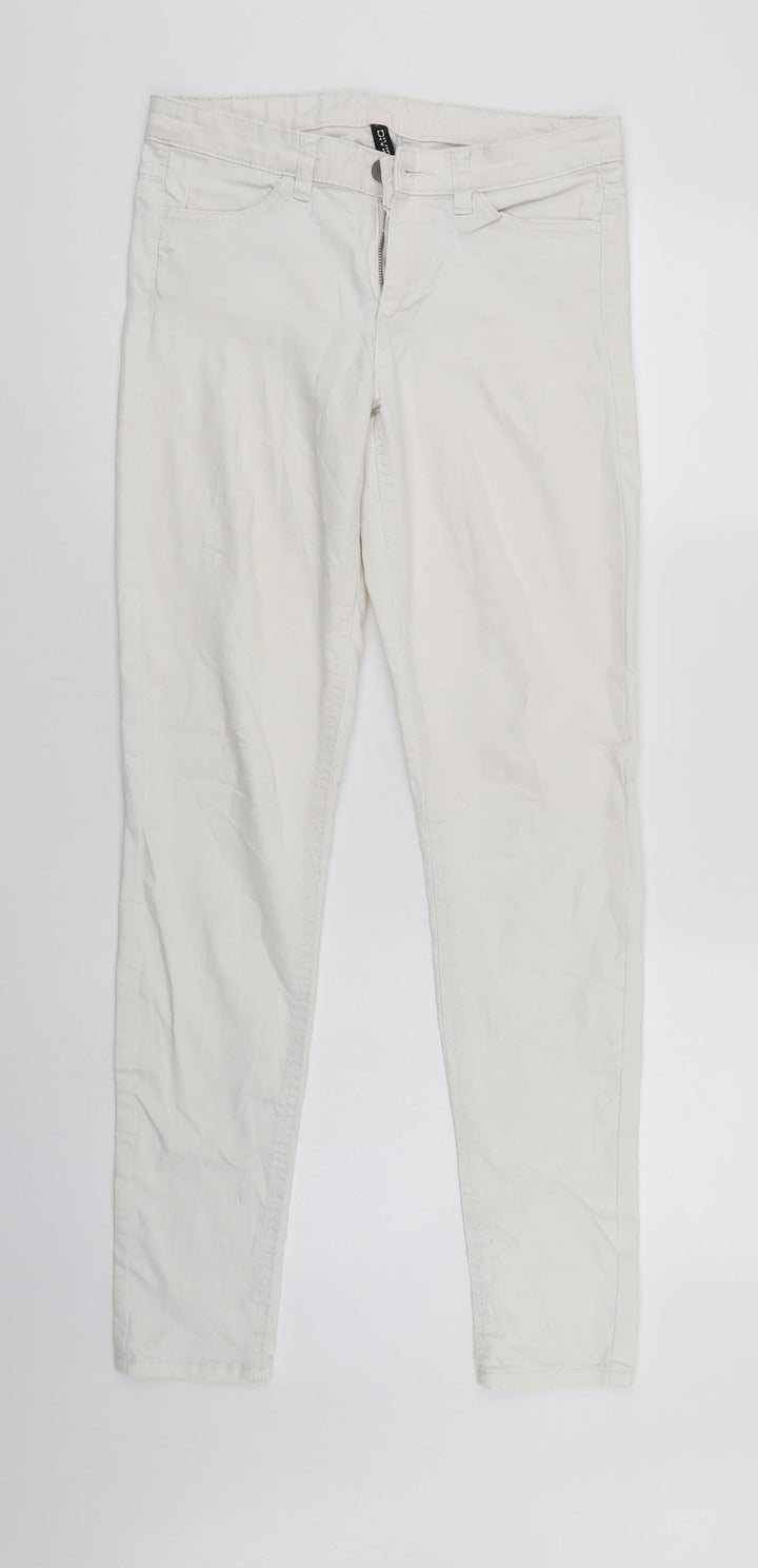 Divided Womens White  Denim Skinny Jeans Size 10 L30 in