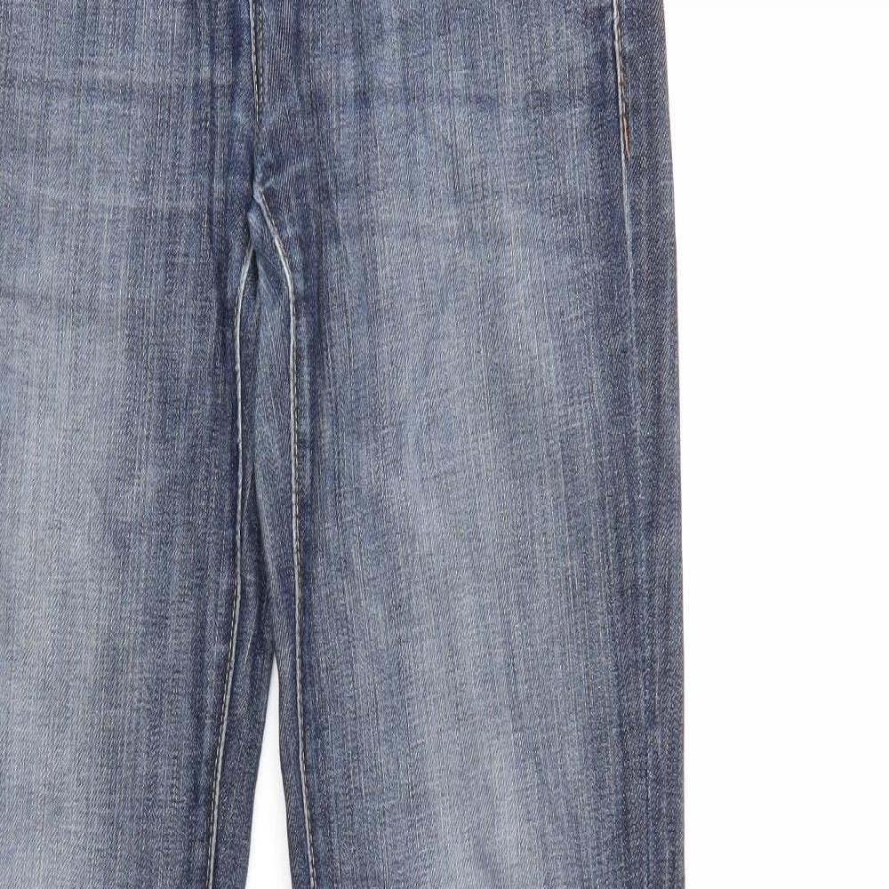 lee  Womens Blue  Denim Straight Jeans Size 25 in L33 in