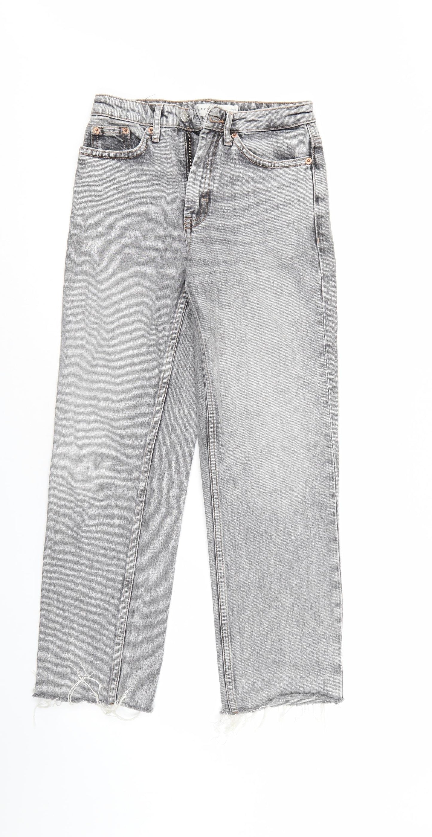 Top Shop Mens Grey  Denim Cropped Jeans Size 24 L26 in