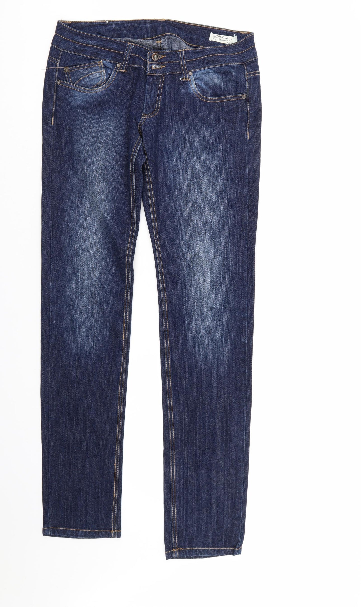 Terranova Womens Blue  Denim Straight Jeans Size L L32.5 in
