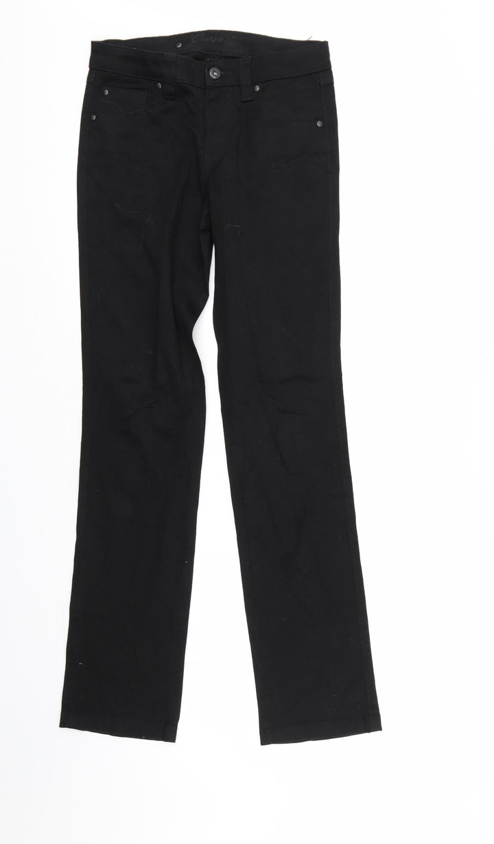 Flash Jeans Womens Black Denim Straight Jeans Size 6 L31 in