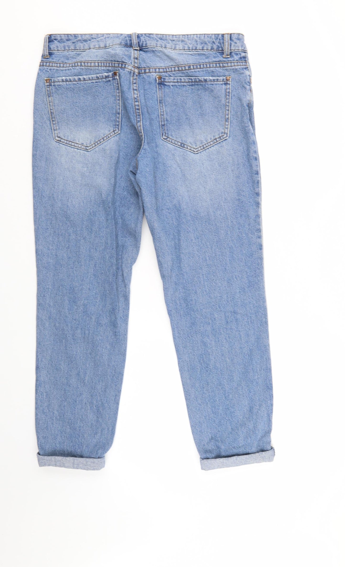 Red Herring Womens Blue Floral Denim Cropped Jeans Size 12 L25 in
