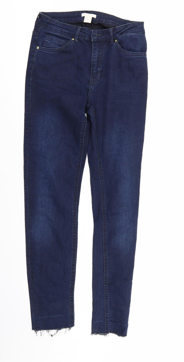 H&M Womens Blue Denim Straight Jeans Size 8 L28 in