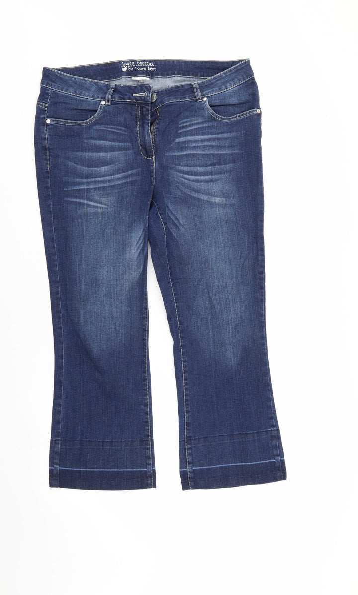Laura Kent Womens Blue Denim Cropped Jeans Size 34 in L26 in