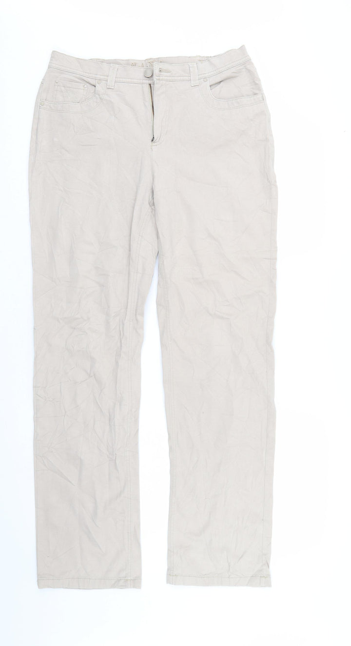 Charles Jogule Womens Beige  Denim Straight Jeans Size 32 in L29 in