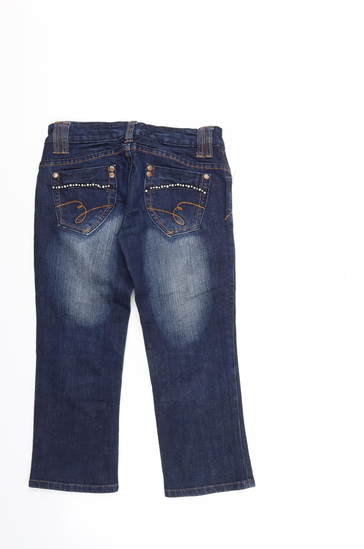 BABALA Womens Blue  Denim Cropped Jeans Size 28 in L21 in