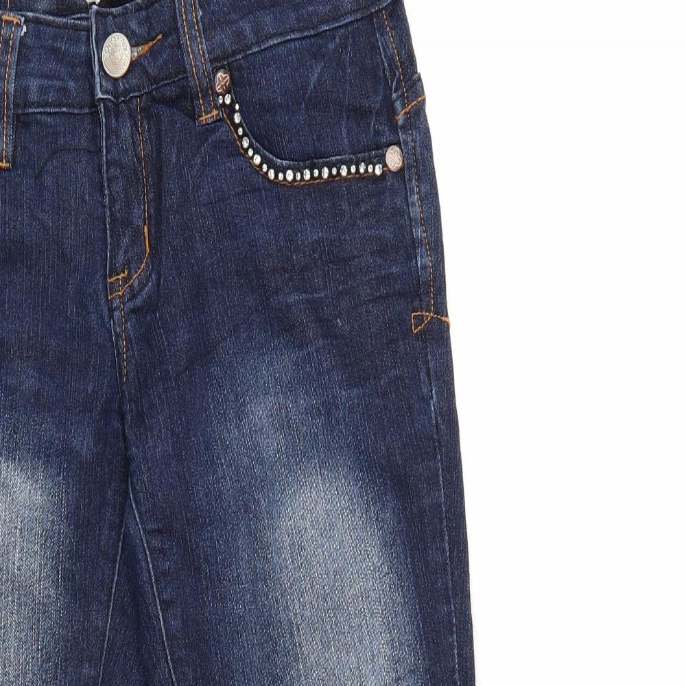 BABALA Womens Blue  Denim Cropped Jeans Size 28 in L21 in