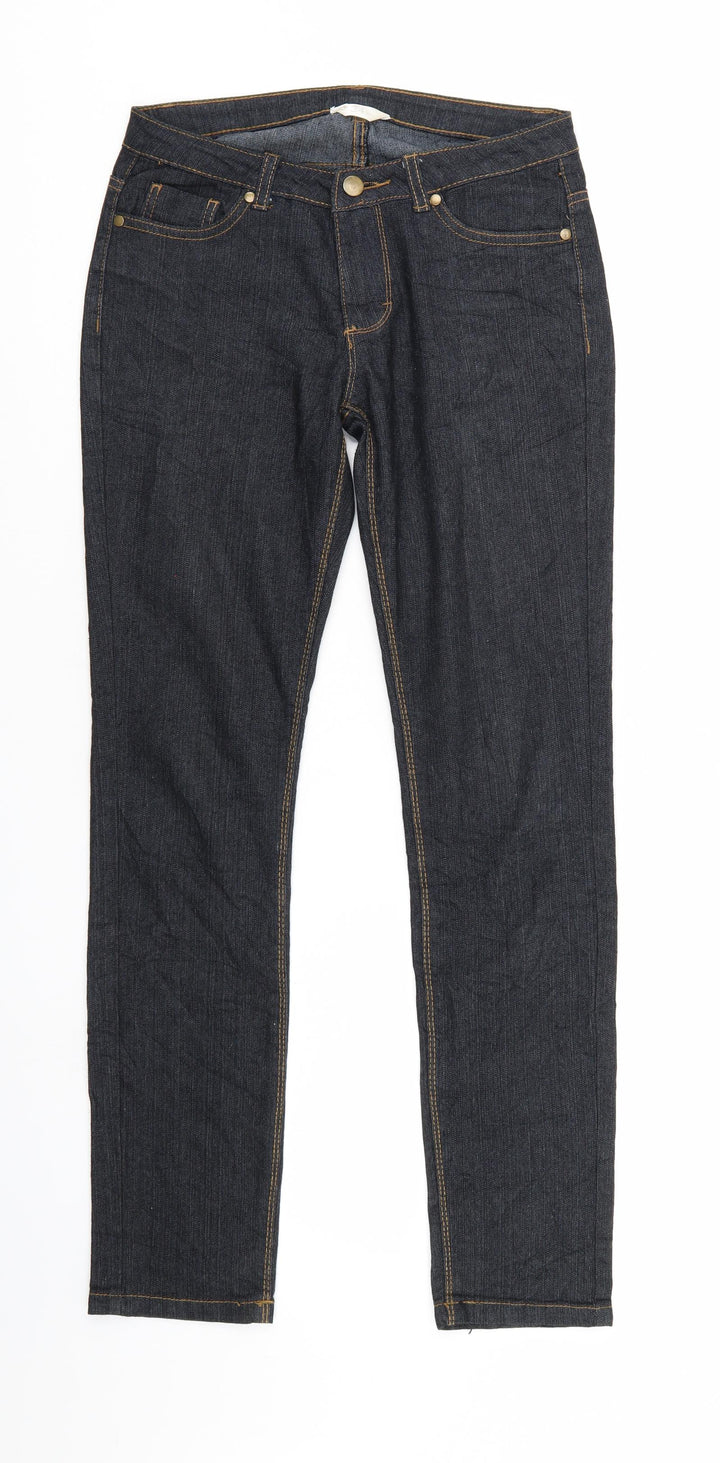 Preworn Womens Black  Denim Straight Jeans Size 6 L29 in