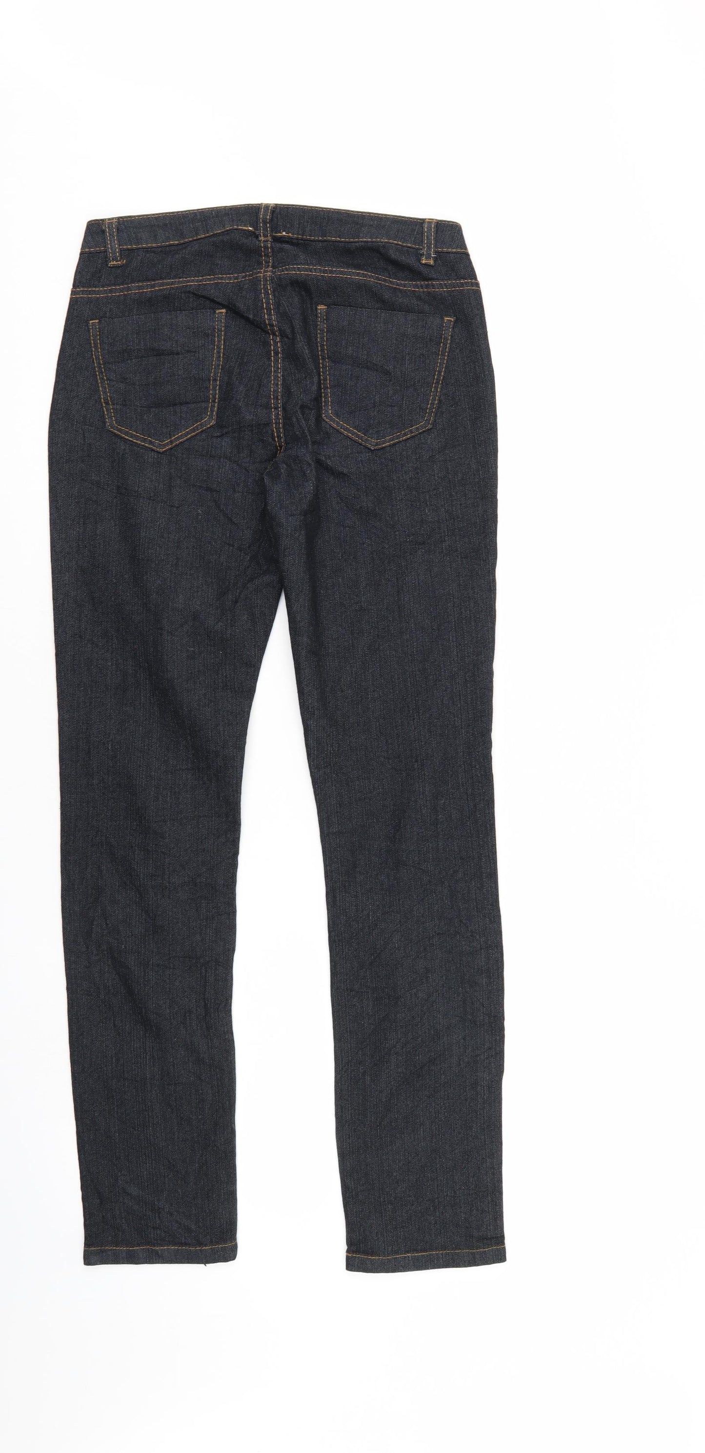 Preworn Womens Black  Denim Straight Jeans Size 6 L29 in