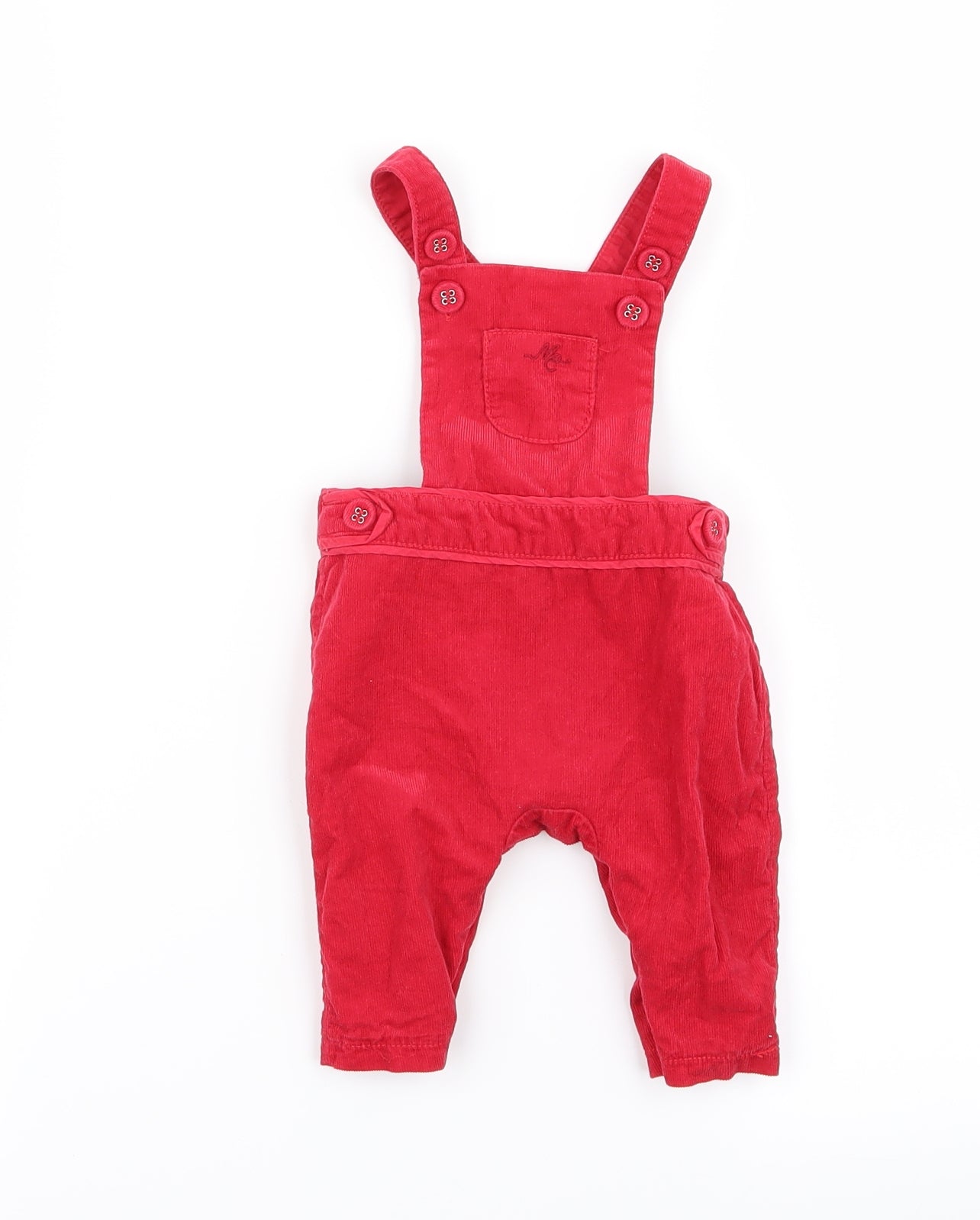Preworn Baby Red   Dungaree One-Piece Size 0-3 Months