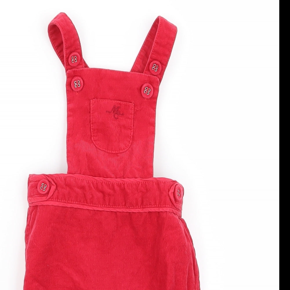 Preworn Baby Red   Dungaree One-Piece Size 0-3 Months