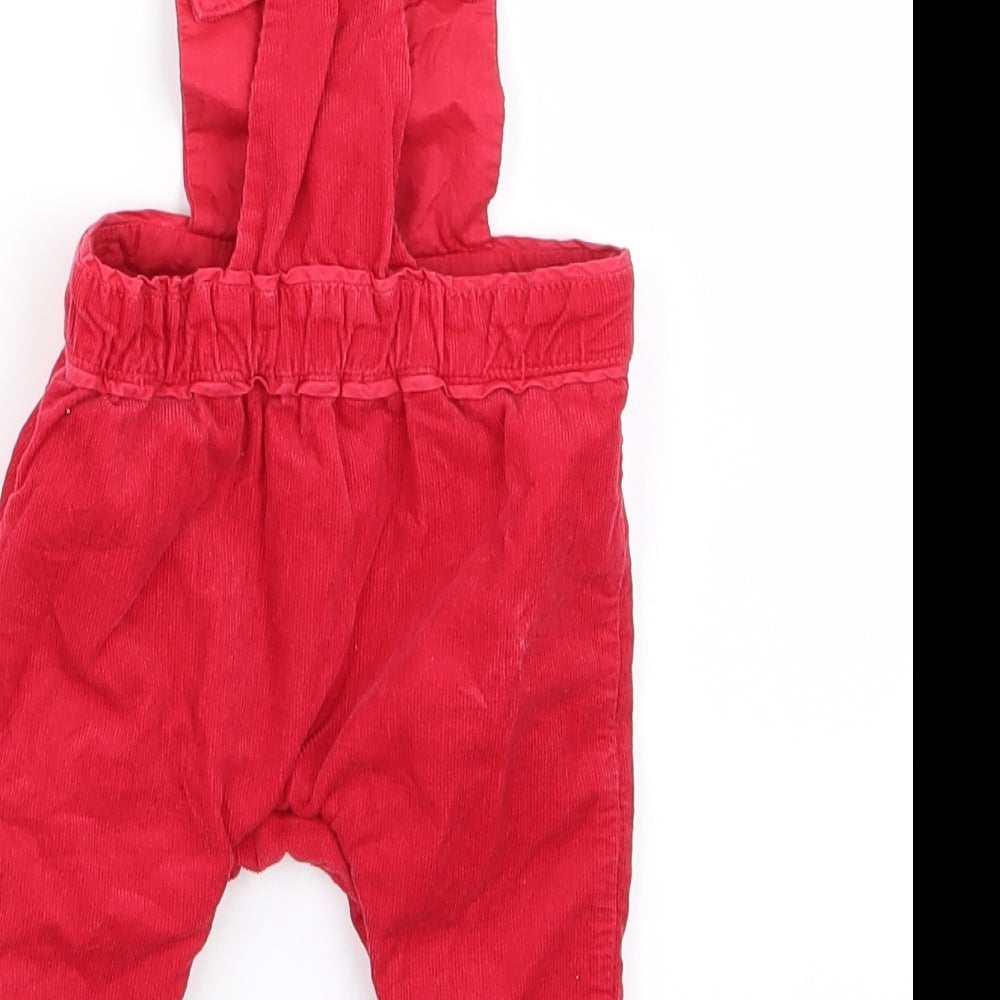 Preworn Baby Red   Dungaree One-Piece Size 0-3 Months