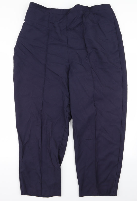 Front view of Preworn women’s beige trousers, size UK 24, 27-inch leg