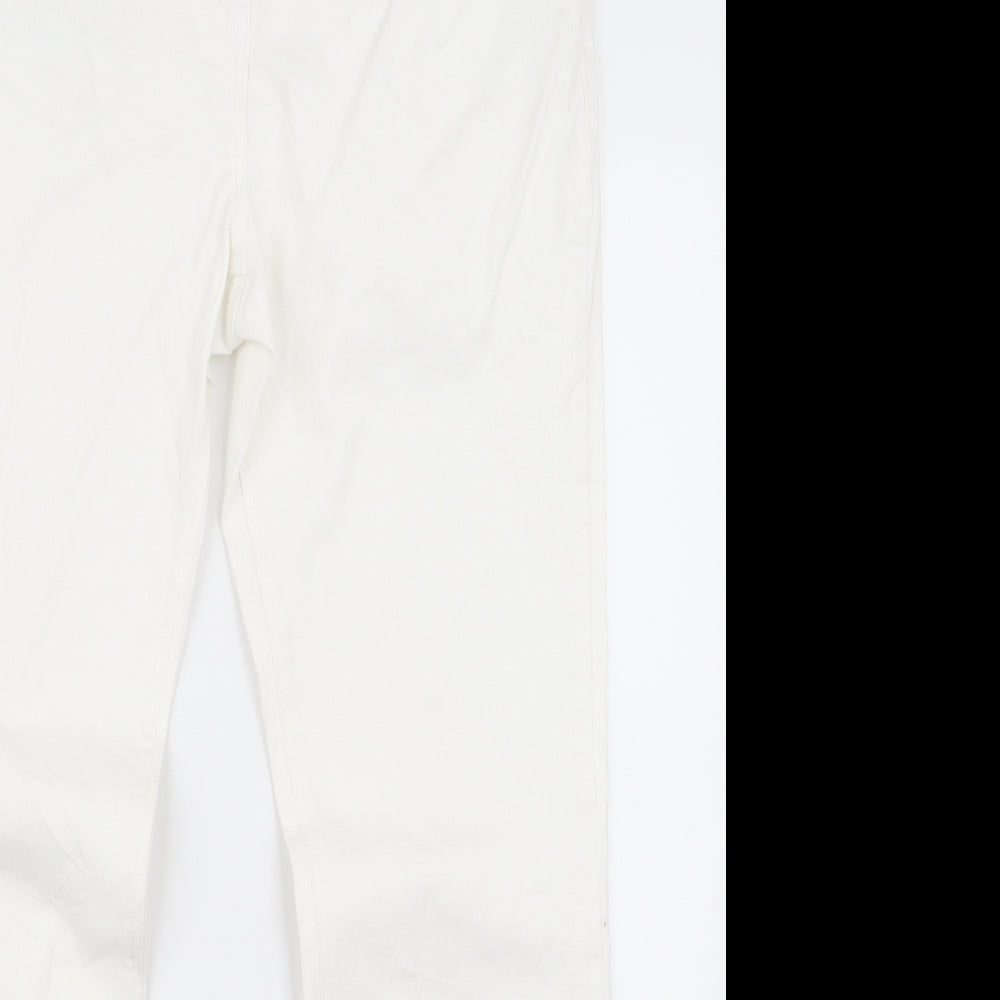 Preworn Womens White   Bootcut Jeans Size 14 L36 in - v