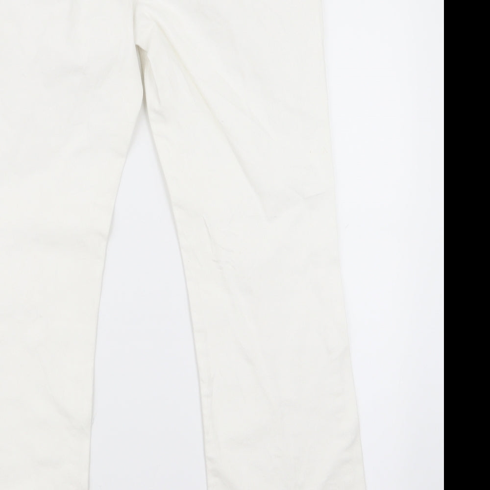 Preworn Womens White   Bootcut Jeans Size 14 L36 in - v