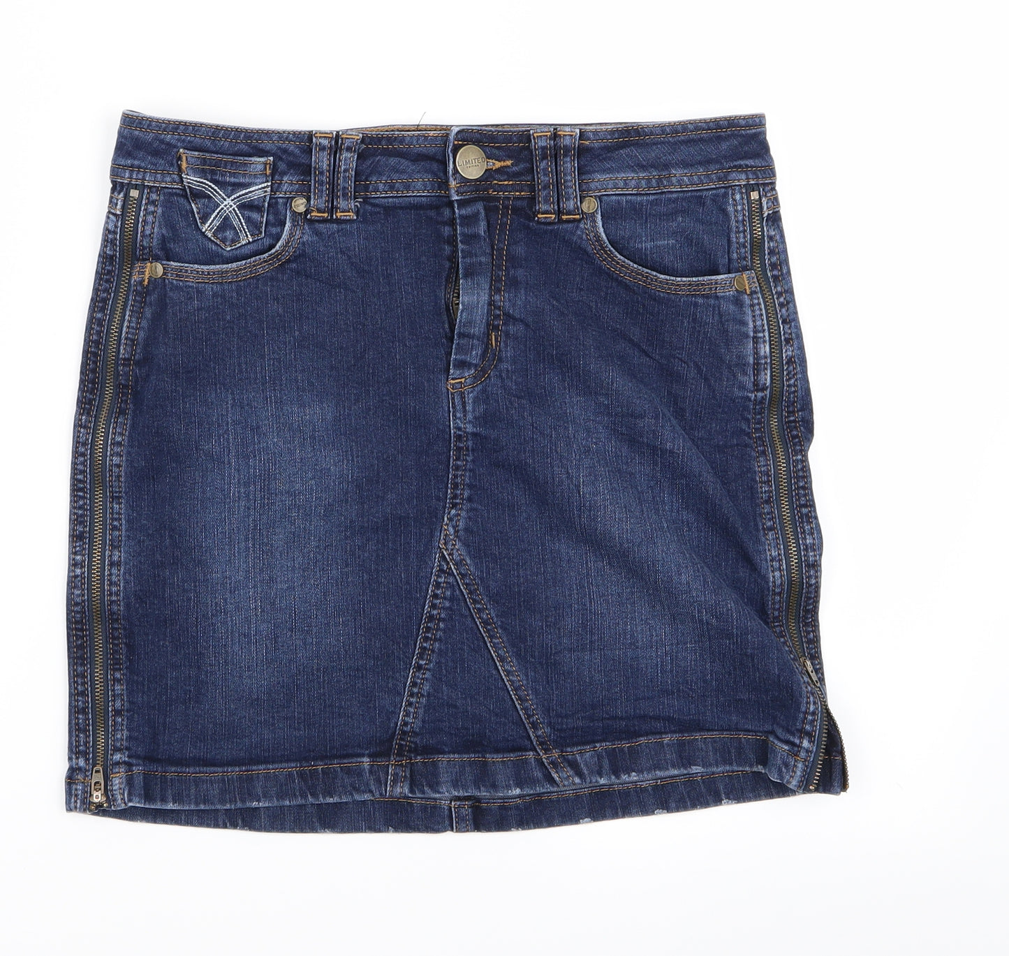 Preworn Womens Blue  Denim Straight & Pencil Set Size 10