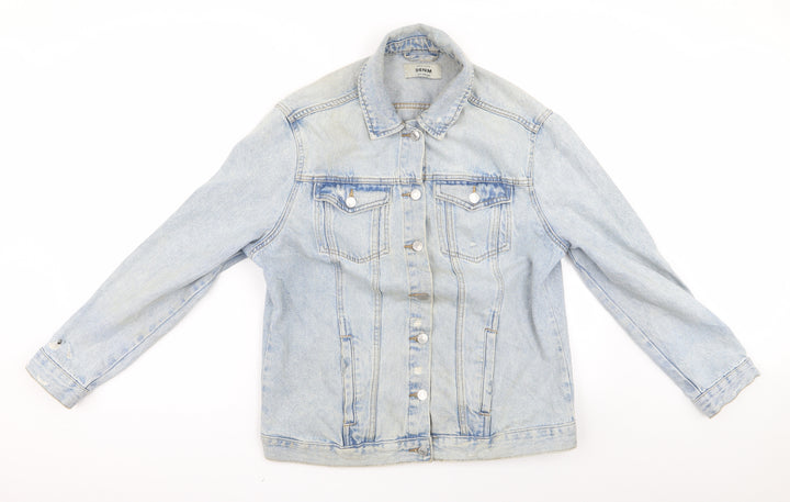 New Look Womens Blue   Biker Jacket Size 10  - m