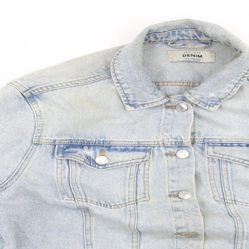 New Look Womens Blue   Biker Jacket Size 10  - m