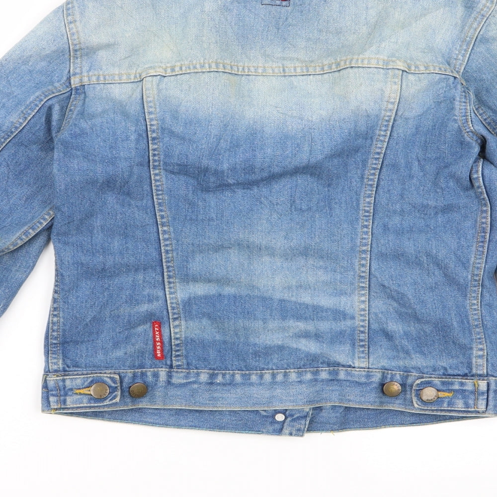 Miss Sixty Womens Blue   Biker Coat Size M