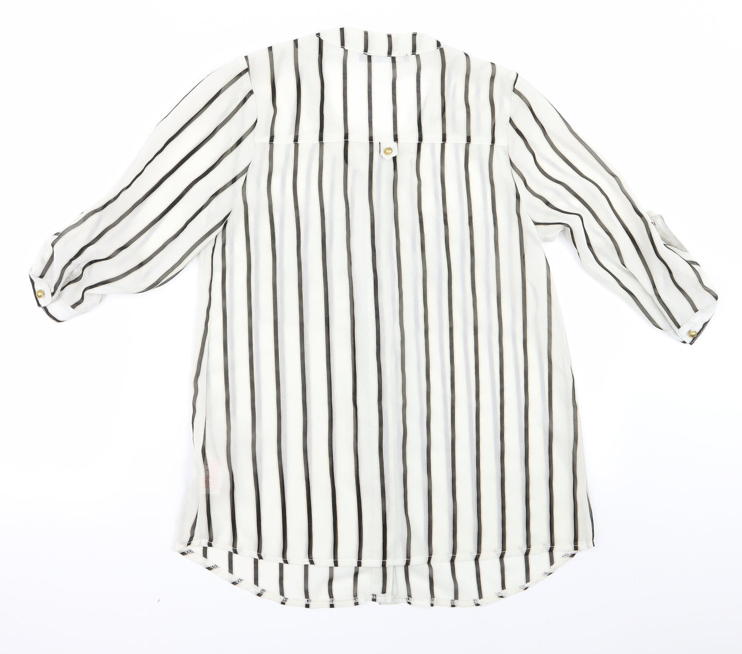Atmosphere Womens White Striped  Basic Blouse Size 8
