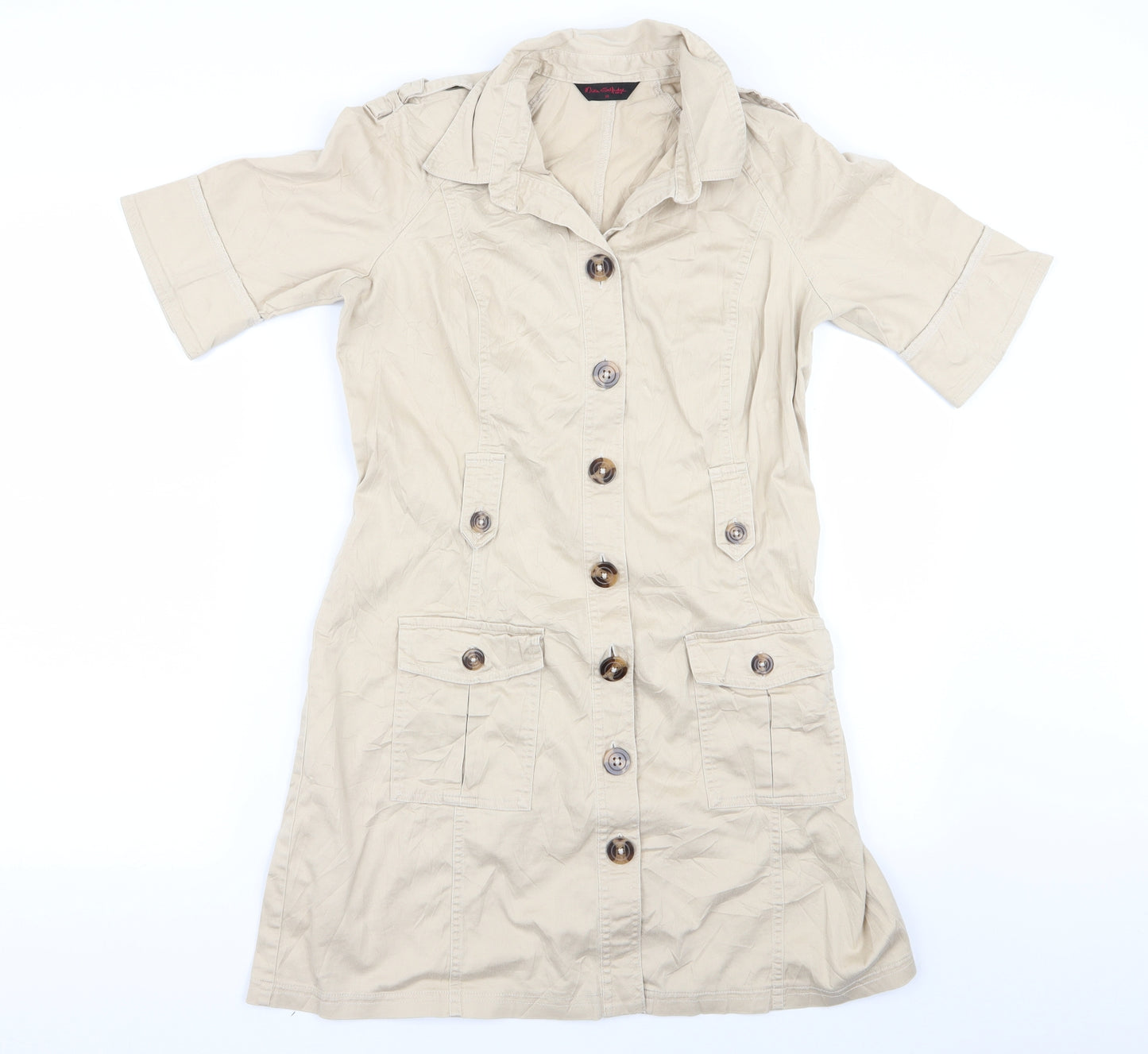 Miss Selfridge Womens Beige   Overcoat Coat Size 14